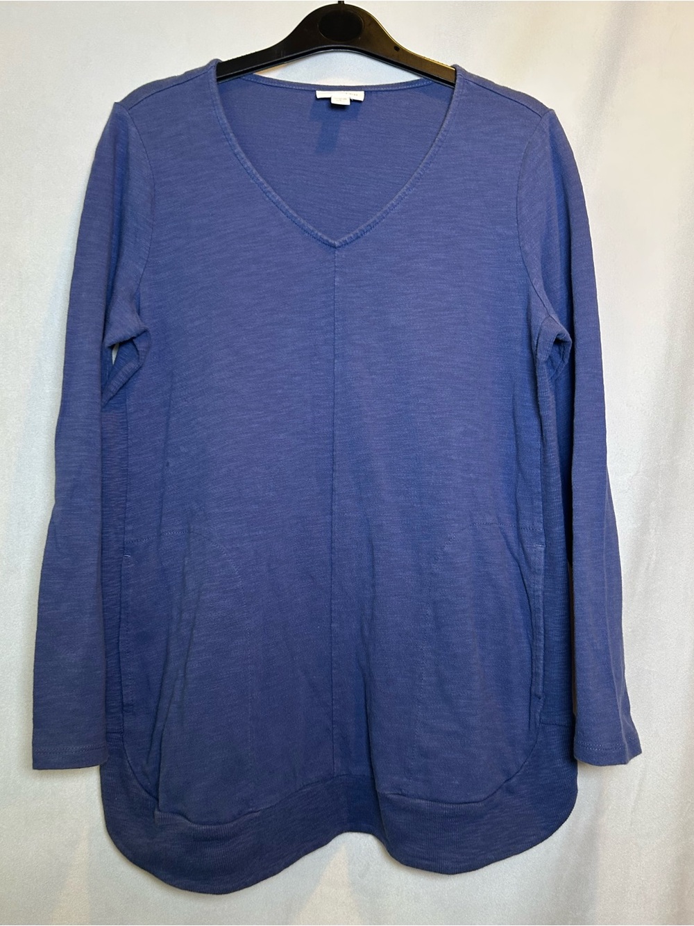 J. Jill Blue Cotton Long Sleeve V-Neck Tunic Top. Size S - Picture 4 of 13